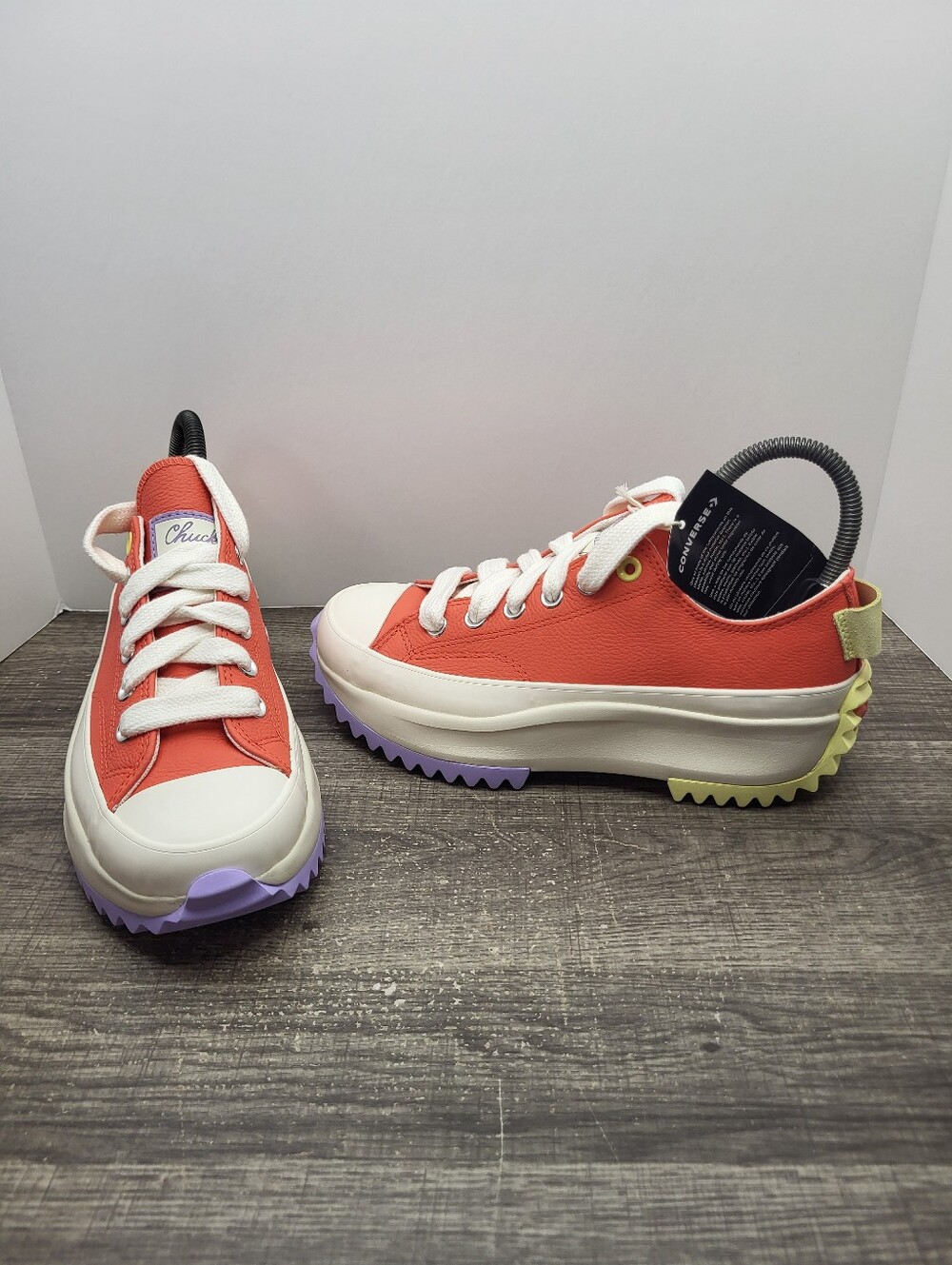 Converse Run Star Hike Leather Color Pop Womens 8 Shoes Orange Sneaker A16289C